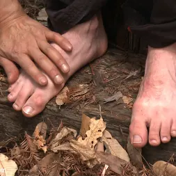 Dirk Wakefield in 'Kink Men' Bi stud bound and edged in the forrest (Thumbnail 1)