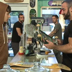 Rob Yaeger in 'Kink Men' Horny crowd jumps on a ripped stud in a skate shop (Thumbnail 2)