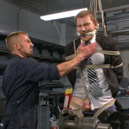 Alex Adams in 'Kink Men' Cocky businessman bound and fucked in the metal shop (Thumbnail 10)