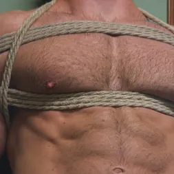 Alex Mecum in 'Kink Men' Furry Muscular Stud is Bound and Edged on a Pool Table! (Thumbnail 2)