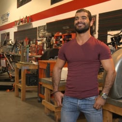 Ali Liam in 'Kink Men' Hot biker gets edged in the motorcycle garage (Thumbnail 1)