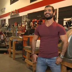 Ali Liam in 'Kink Men' Hot biker gets edged in the motorcycle garage (Thumbnail 1)