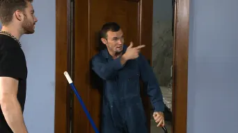 Axel Flint in 'Hot janitor endures relentless edging at an airport restroom'
