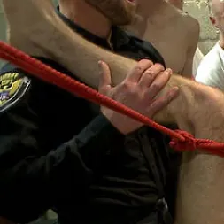 Brandon Atkins in 'Kink Men' Hairy perv gets taken downtown and gang fucked by the whole jail house (Thumbnail 9)