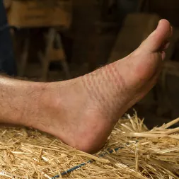 Brayden Forrester in 'Kink Men' Hairy Muscle Hunk Has His Cock Edged By Two Farmers (Thumbnail 4)