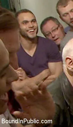 Kink Men 'Muscled hunk tormented and gang banged in a stairwell full of horny men' starring Brock Avery (Photo 8)