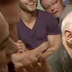 Brock Avery in 'Kink Men' Muscled hunk tormented and gang banged in a stairwell full of horny men (Thumbnail 8)