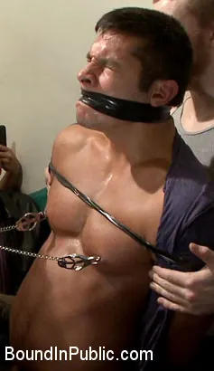 Kink Men 'Muscled hunk tormented and gang banged in a stairwell full of horny men' starring Brock Avery (Photo 10)