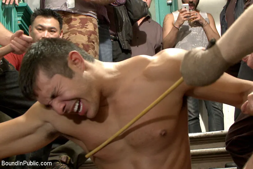 Kink Men 'Muscled hunk tormented and gang banged in a stairwell full of horny men' starring Brock Avery (Photo 19)