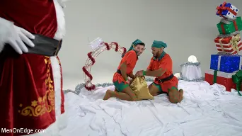 Casey Everett in 'Impish Little Elves: Casey Everett Edged by Santa and his Lil Helper'