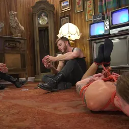 Casey Everett in 'Kink Men' Two Dudes Repeatedly Work Casey Everett's Cock To The Brink (Thumbnail 2)
