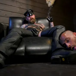 Chance Summerlin in 'Kink Men' Muscular Leather Daddy Smokes Cigars and Brutally Fucks Submissive Boy (Thumbnail 3)