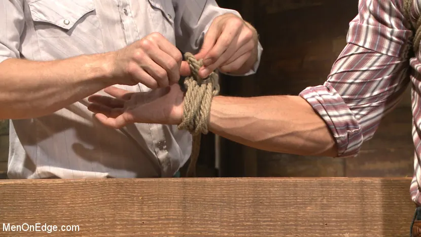 Kink Men 'Hot cowboy tied up for the first time and shoots a load onto his face!' starring Coby Mitchell (Photo 1)