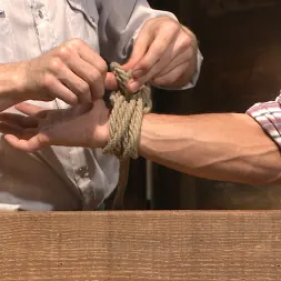 Coby Mitchell in 'Kink Men' Hot cowboy tied up for the first time and shoots a load onto his face! (Thumbnail 1)