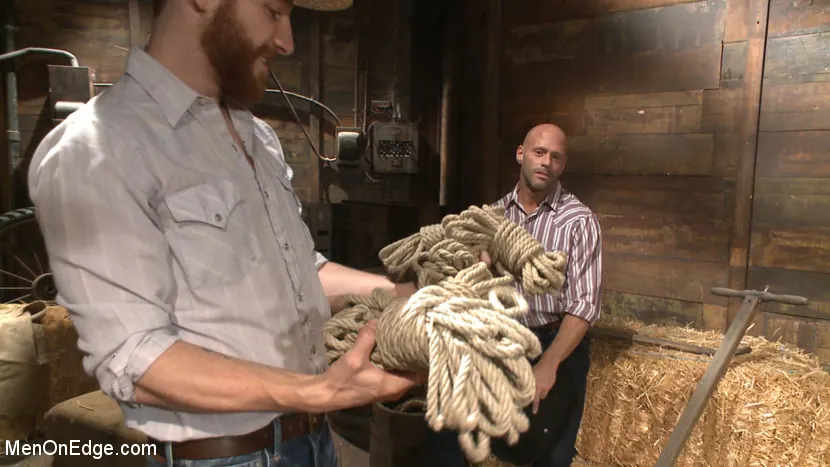 Kink Men 'Hot cowboy tied up for the first time and shoots a load onto his face!' starring Coby Mitchell (Photo 2)