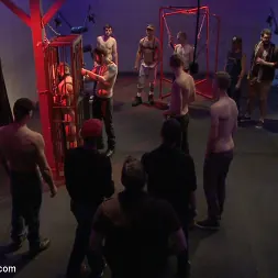 Dayton O'Connor in 'Kink Men' Horny crowd gang bangs a young stud at the playspace of Mr S Leather (Thumbnail 14)