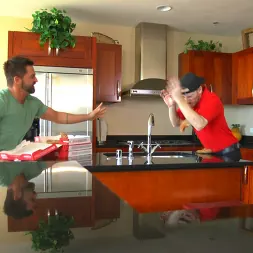 Dominic Pacifico in 'Kink Men' Delivery Gone Wrong - Uncut Stud Gets Edged By the Pizza Delivery Guy (Thumbnail 1)