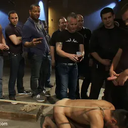 Emanuel in 'Kink Men' Blindfolded stud sucks strangers cocks at a party. (Thumbnail 6)