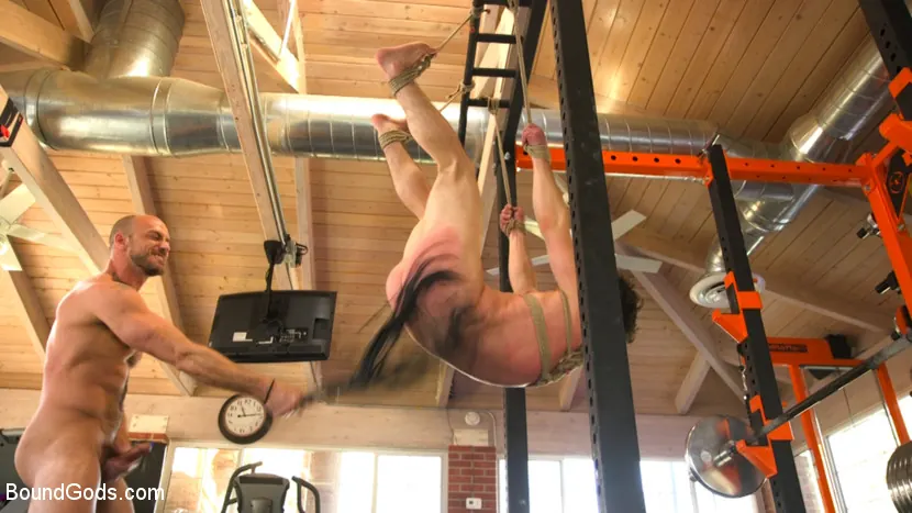 Kink Men 'Bound gym whore gets the cum fucked right out of his uncut cock' starring Jackson Fillmore (Photo 9)