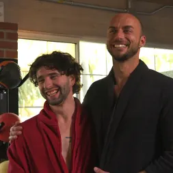 Jackson Fillmore in 'Kink Men' Bound gym whore gets the cum fucked right out of his uncut cock (Thumbnail 15)