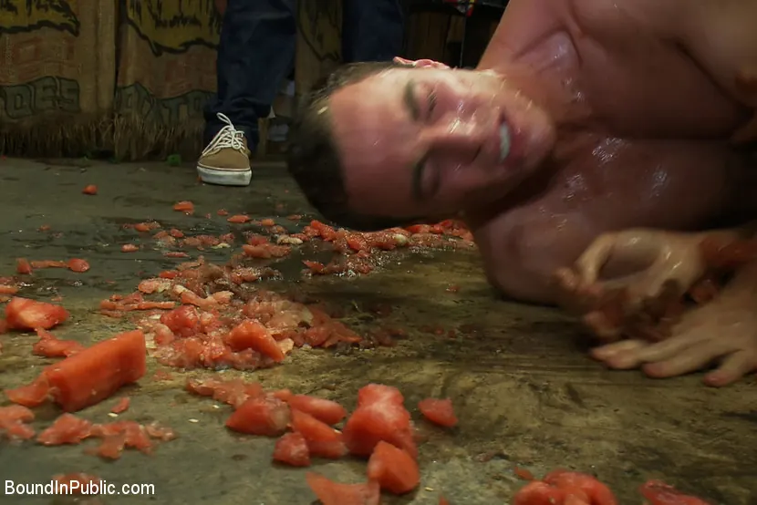 Kink Men 'Studly shoplifter gets an eggplant up his ass and a face full of cum a' starring Jacob Durham (Photo 16)