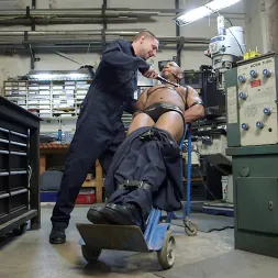 Jay Rising in 'Kink Men' Zapped, Beaten and Fucked! - Lazy Shop Worker Takes His Punishment (Thumbnail 2)