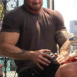 Jessie Colter in 'Kink Men' Muscled whore gets publicly fucked and doused with cum (Thumbnail 10)