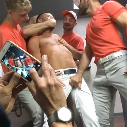 Jessie Colter in 'Kink Men' Pitcher becomes catcher - Bound stud takes a baseball bat up his ass! (Thumbnail 1)