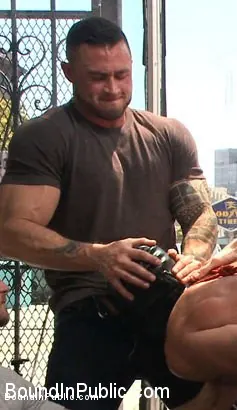 Kink Men 'Ripped, muscled stud gang fucked by horny dudes and smothered with feet' starring Jessie Colter (Photo 9)