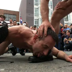 Josh West in 'Kink Men' Muscle slave is stripped naked, used and humiliated while hordes of people take photos. (Thumbnail 4)