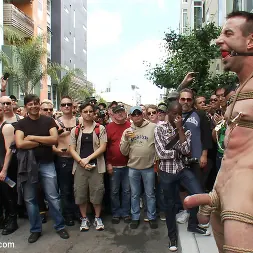 Josh West in 'Kink Men' Muscle slave is stripped naked, used and humiliated while hordes of people take photos. (Thumbnail 7)