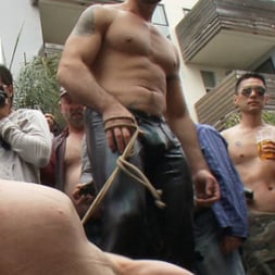 Josh West in 'Kink Men' Muscle slave is stripped naked, used and humiliated while hordes of people take photos. (Thumbnail 17)