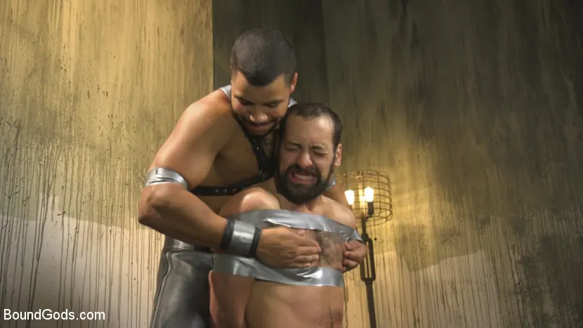 Kink Men 'Hairy tape-slave worships Master Kaden's uncut cock' starring Kaden Alexander (Photo 5)