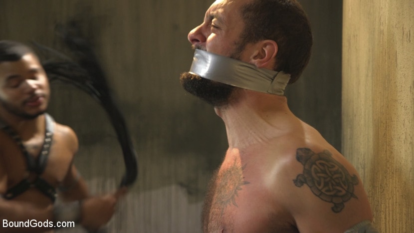 Kink Men 'Hairy tape-slave worships Master Kaden's uncut cock' starring Kaden Alexander (Photo 7)