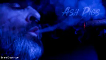 Kristofer Weston in 'ASH PIGS: Cigar Smoking Leather Daddy Breaks in His Hairy Muscle Slave'