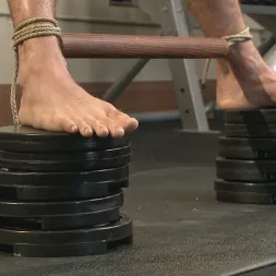 Kyle Kash in 'Kink Men' Begging to cum while tied up at the gym (Thumbnail 6)