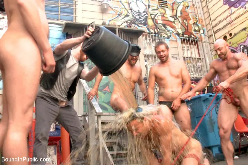 Kink Men 'Pissed off landlord gangfucked into submission by horny party goers' starring Leon Fox (Photo 7)