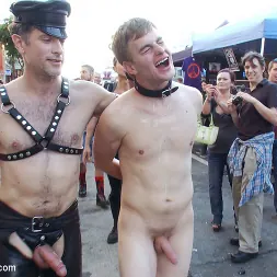 Master Avery in 'Kink Men' Noah Brooks is dragged through the streets, bound, beaten and pissed o (Thumbnail 10)