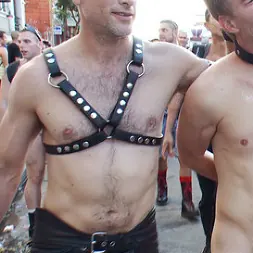 Master Avery in 'Kink Men' Noah Brooks is dragged through the streets, bound, beaten and pissed o (Thumbnail 11)