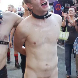 Master Avery in 'Kink Men' Noah Brooks is dragged through the streets, bound, beaten and pissed o (Thumbnail 12)
