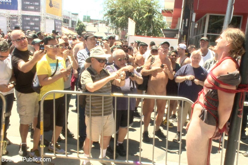 Kink Men 'Bound hunk publicly tormented and gang fucked for his first Dore Alley' starring Mitch Vaughn (Photo 7)