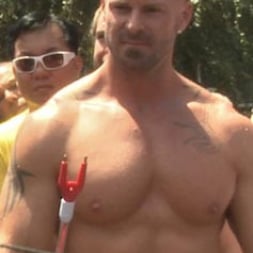 Mitch Vaughn in 'Kink Men' Publicly humiliated, asshole zapped, and covered in strangers' cum (Thumbnail 9)