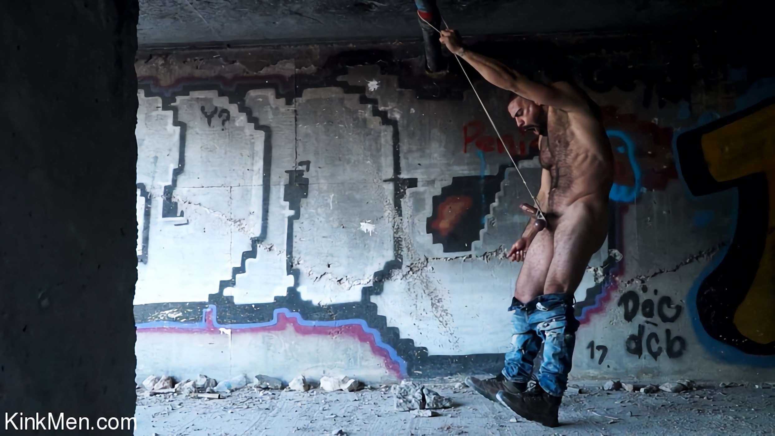 Kink Men 'Alone: Ricky Larkin Ties Up His Cock and Balls in an Abandoned Factory' starring Ricky Larkin (Photo 17)