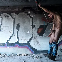 Ricky Larkin in 'Kink Men' Alone: Ricky Larkin Ties Up His Cock and Balls in an Abandoned Factory (Thumbnail 17)