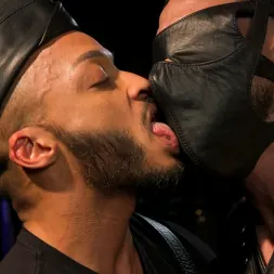 Ricky Larkin in 'Kink Men' Larkin's Load: Ricky Larkin Bound in Leather, Tickled, and Drained (Thumbnail 3)