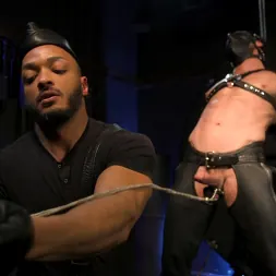 Ricky Larkin in 'Kink Men' Larkin's Load: Ricky Larkin Bound in Leather, Tickled, and Drained (Thumbnail 6)