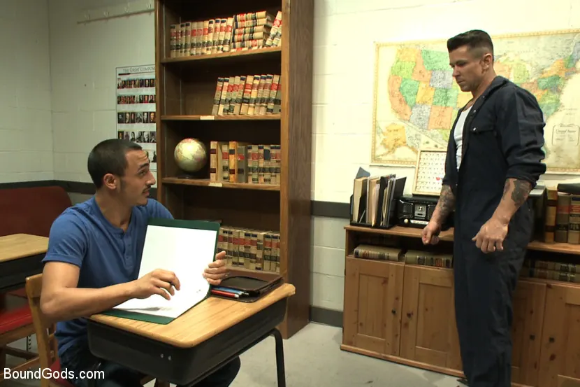 Kink Men 'Creepy handyman choke fucks an unwilling student in bondage' starring Rico Romero (Photo 7)