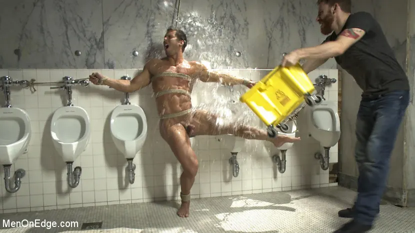 Kink Men 'College jock gets a crash course in edging while bound to the urinals' starring Rod Pederson (Photo 4)