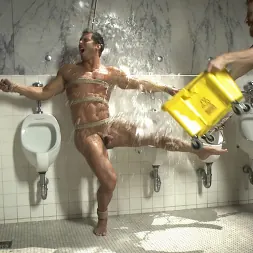 Rod Pederson in 'Kink Men' College jock gets a crash course in edging while bound to the urinals (Thumbnail 4)