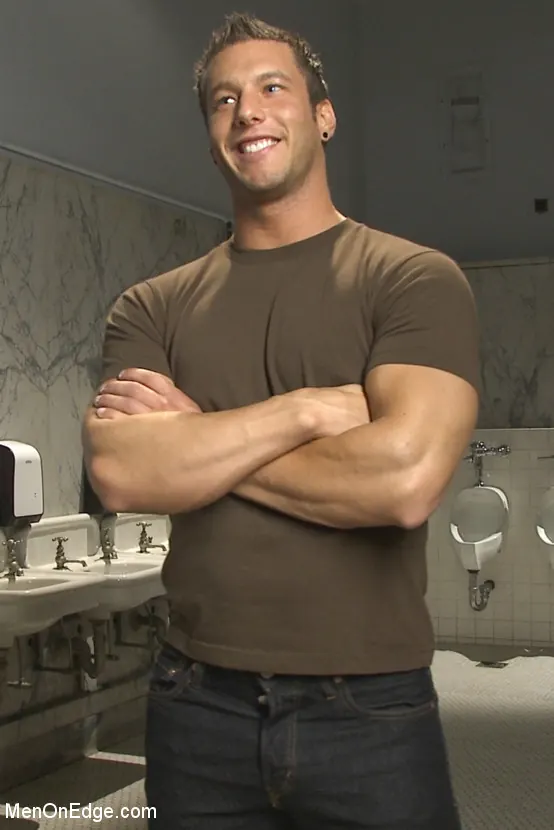 Kink Men 'College jock gets a crash course in edging while bound to the urinals' starring Rod Pederson (Photo 8)